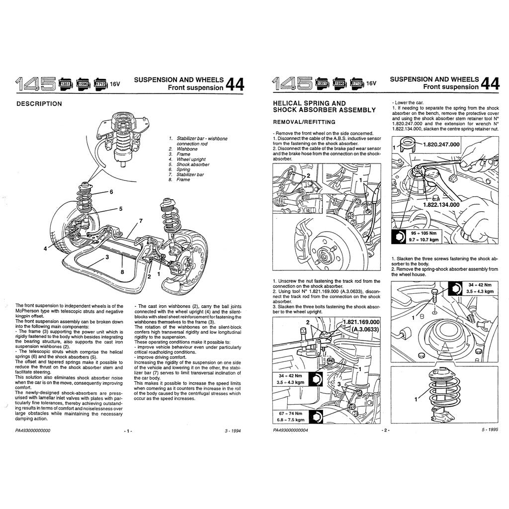 ALFA ROMEO 145-146 TYPE 930 A/B 1995-2003 Full Manual Set – Repair & Maintenance Manual