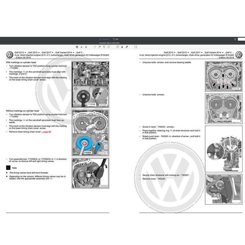 VW GOLF "R" MK7.5 2018 Full Manual Set – Repair & Maintenance Manual