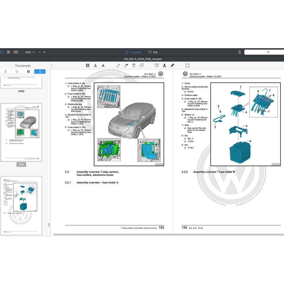 VW ID.4/5 EV 2021-2023 Full Manual Set – Repair & Maintenance Manual