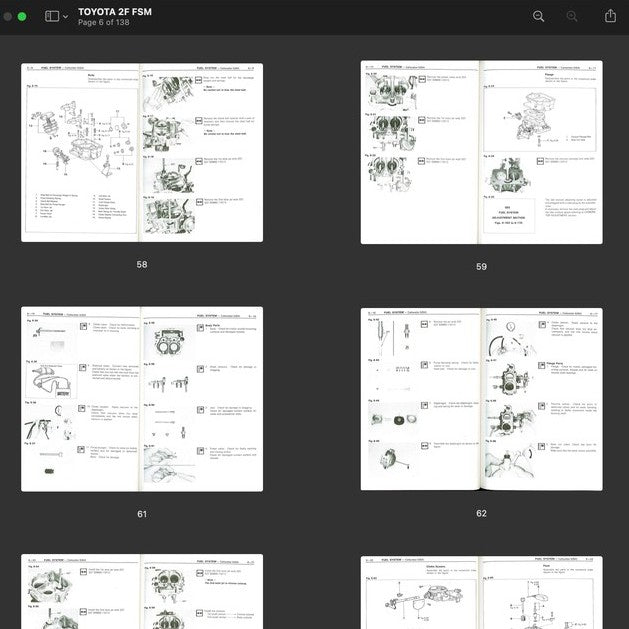 [CLASSIC] TOYOTA "F" SERIES ENGINE 1975-1988 Full Manual Set – REPAIR MANUAL