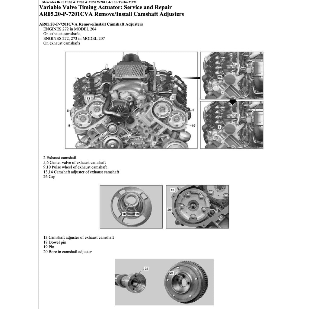 MERCEDES BENZ ENGINE M271 EVO Workshop Repair Manual