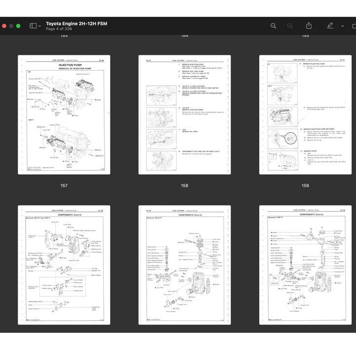 [CLASSIC] TOYOTA "H" SERIES ENGINE 1975-1988 Full Manual Set – REPAIR MANUAL