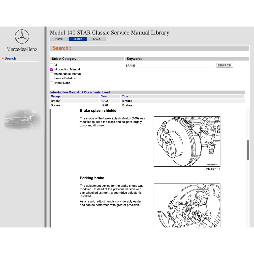 MERCEDES-BENZ W140 1991-1998 Full Manual Set – Repair & Maintenance Manual LIBRARY