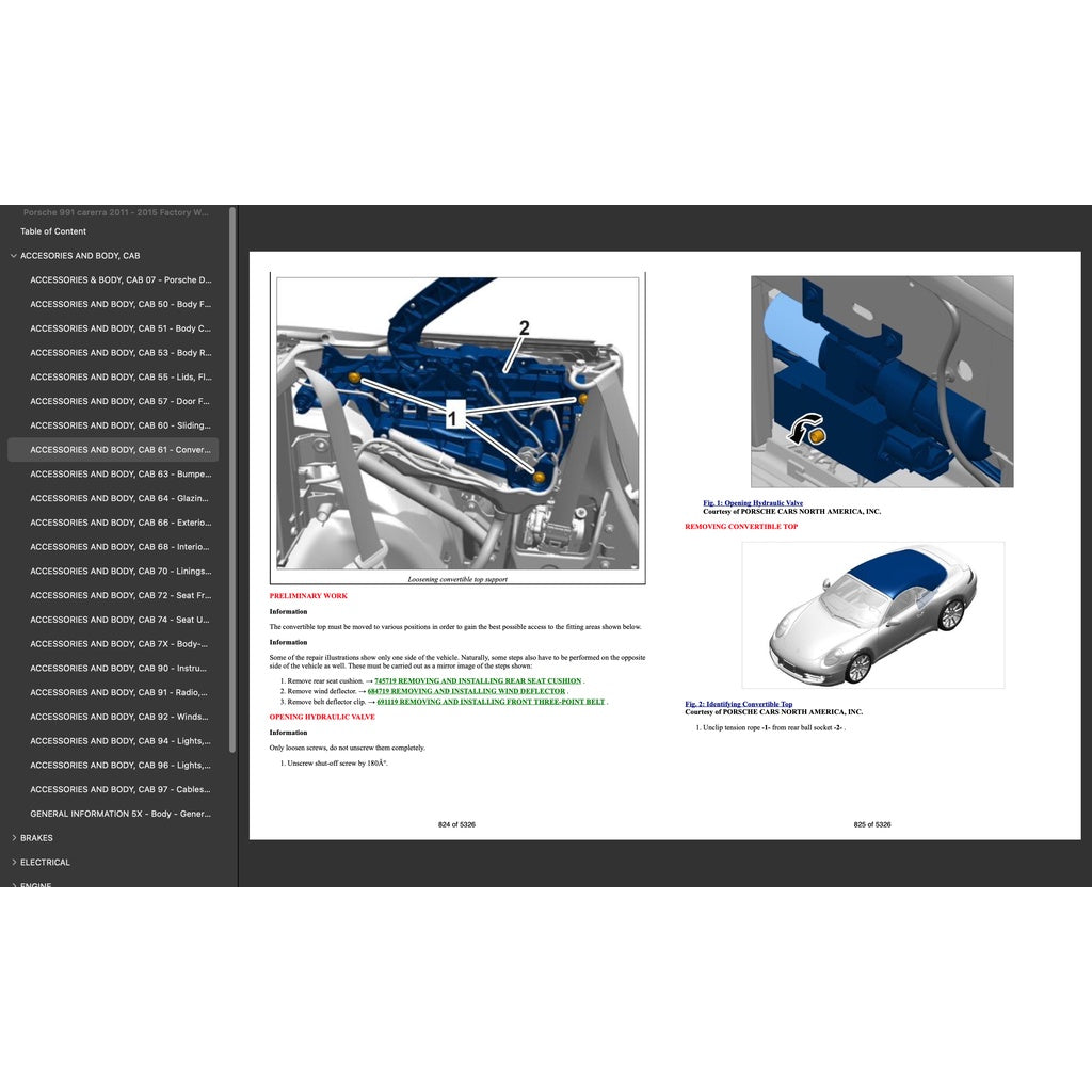 PORSCHE 911 991.1 2011-2016 Full Manual Set – Repair & Maintenance Manual and Spare Parts Catalog