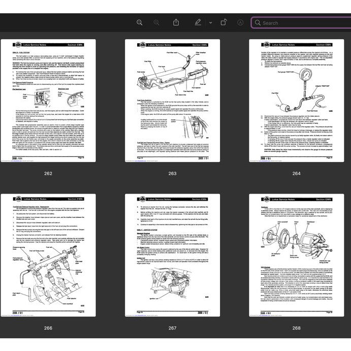 LOTUS ELISE S1 M111 1994-2001 Full Manual Set – SERVICE NOTE WORKSHOP MANUAL
