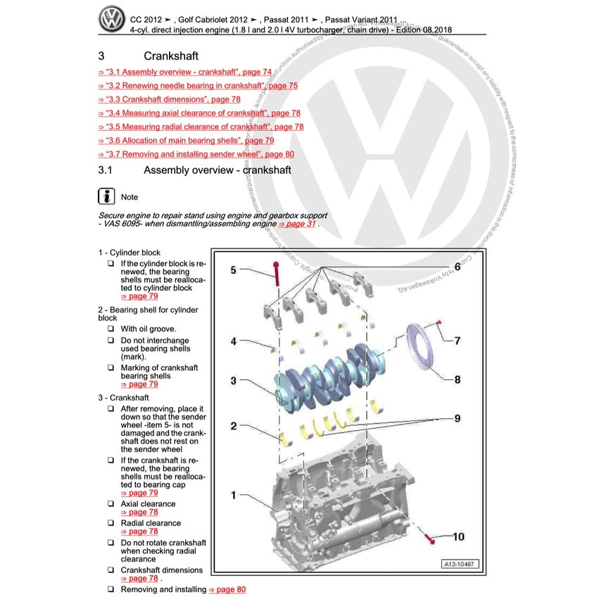 VW SHARAN 7N 2011-2020 Full Manual Set – Repair & Maintenance Manual