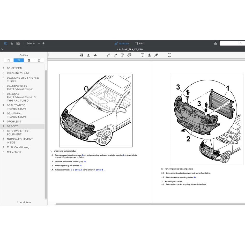 PORSCHE CAYENNE 955 9PA 2003-2008 Full Manual Set – Repair & Maintenance Manual and Spare Parts Catalog