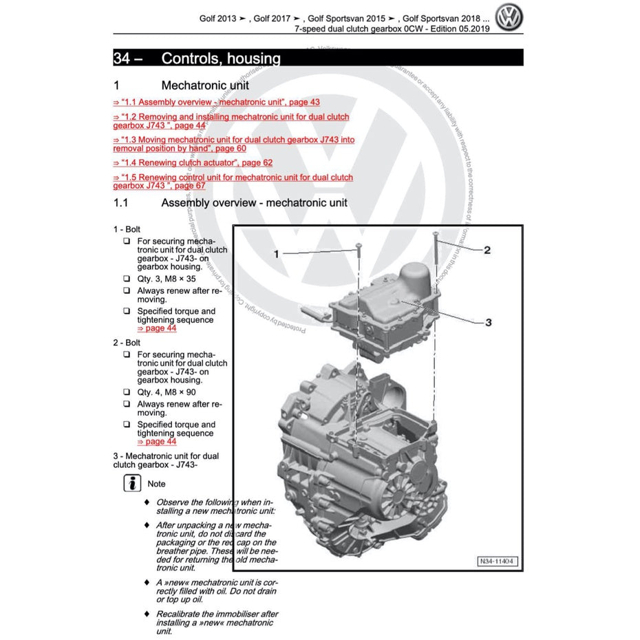 VW POLO MK6 AW 2018+ Full Manual Set – Repair & Maintenance Manual