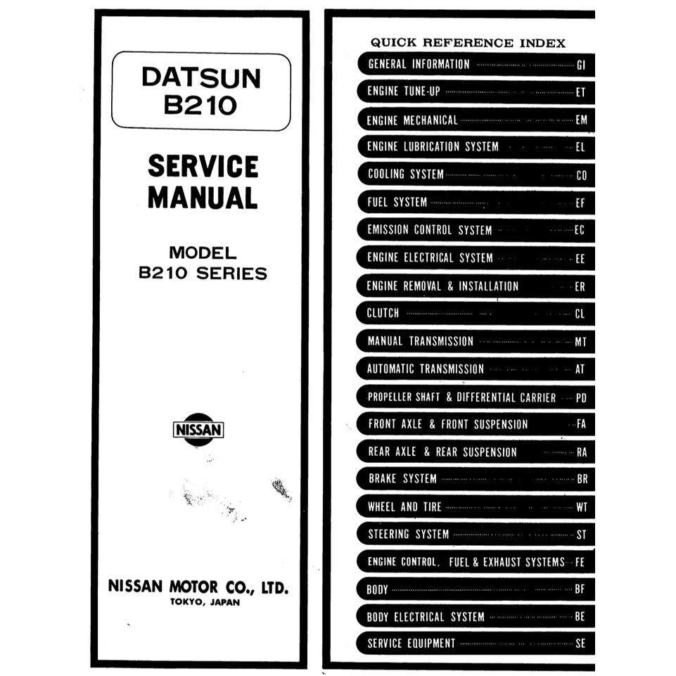 DATSUN SUNNY 120/130/140Y B210 1973-1977 Full Manual Set – Repair & Maintenance Manual