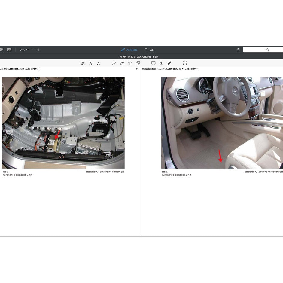 MERCEDES BENZ W164 M272 2005-2011 Full Manual Set – Repair & Maintenance Manual
