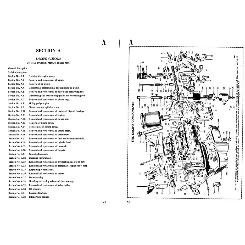 MORRIS MINOR SERIES MM / II /1000 1948-1971 Full Manual Set – FACTORY Repair & Maintenance Manual and Spare Parts Catalog