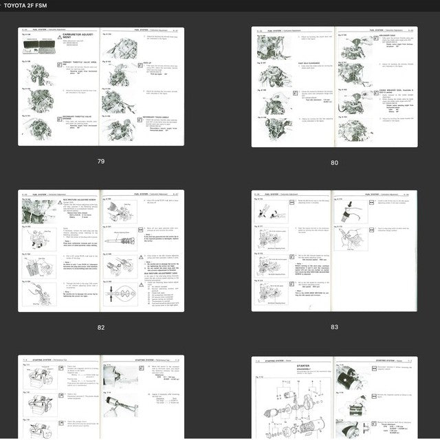[CLASSIC] TOYOTA "F" SERIES ENGINE 1975-1988 Full Manual Set – REPAIR MANUAL