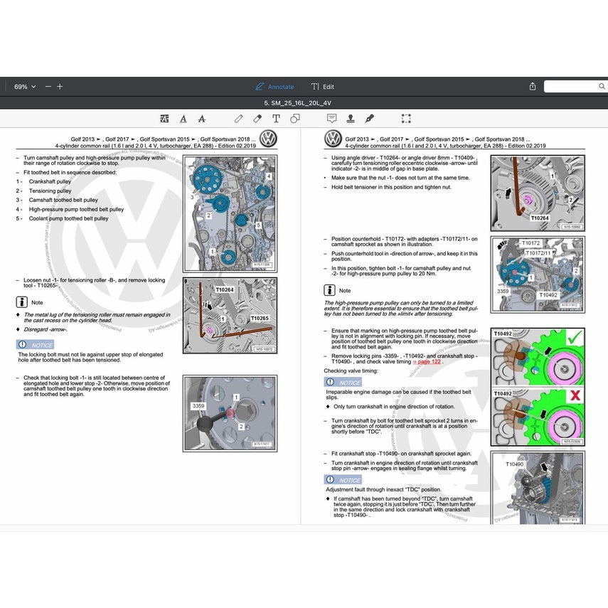 VW TOURAN II 5T 2016-2020 Full Manual Set – Repair & Maintenance Manual