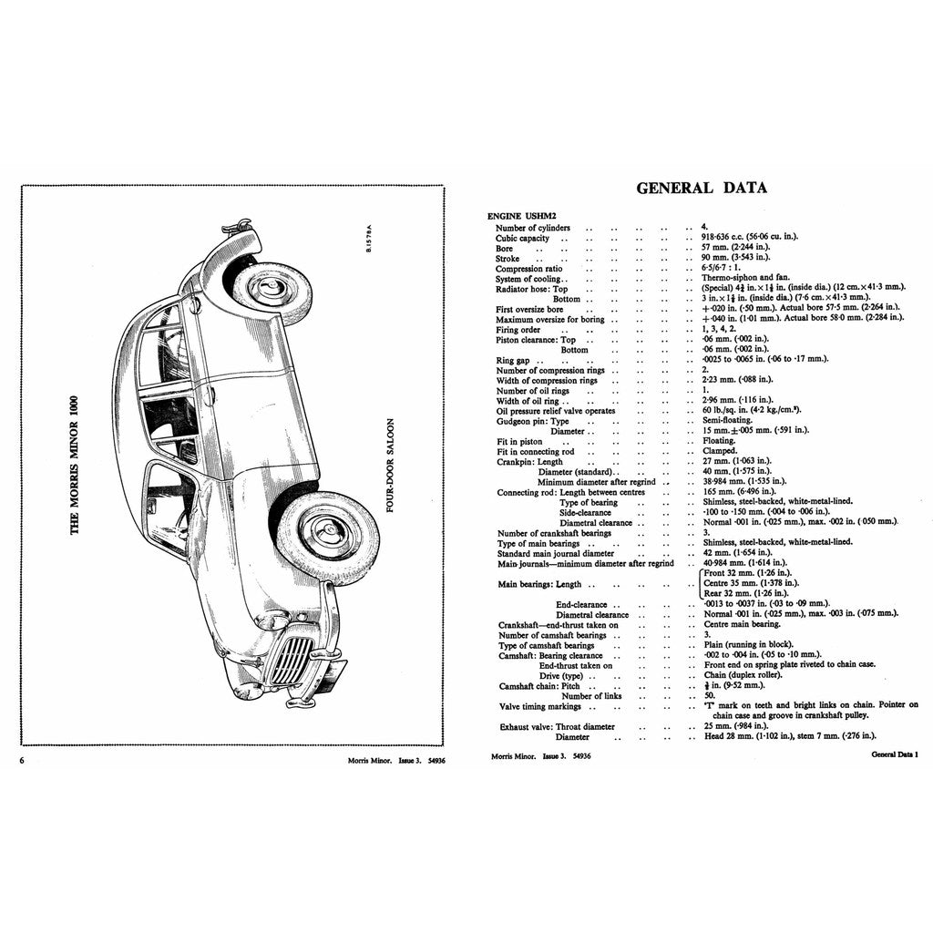 MORRIS MINOR SERIES MM / II /1000 1948-1971 Full Manual Set – FACTORY Repair & Maintenance Manual and Spare Parts Catalog