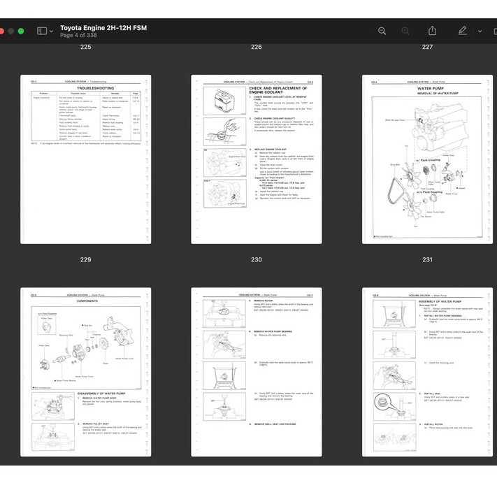 [CLASSIC] TOYOTA "H" SERIES ENGINE 1975-1988 Full Manual Set – REPAIR MANUAL