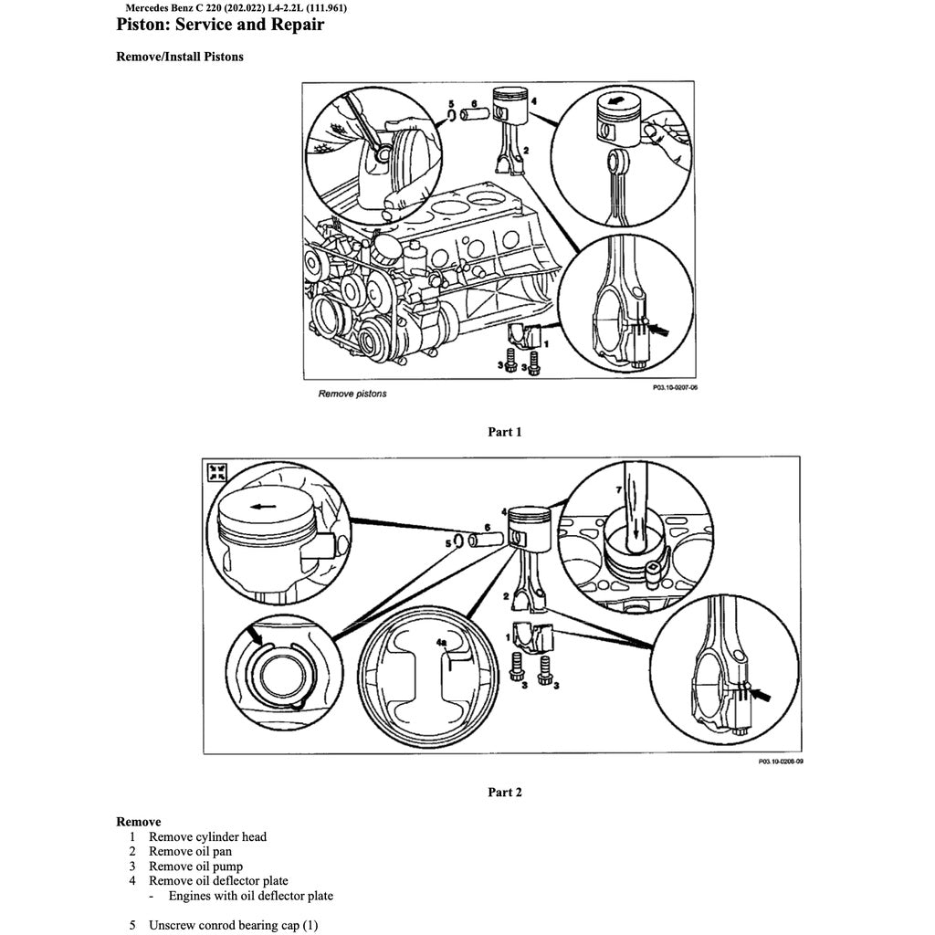 MERCEDES BENZ C-CLASS W202 M111 1993-2000 Full Manual Set – Repair & Maintenance Manual