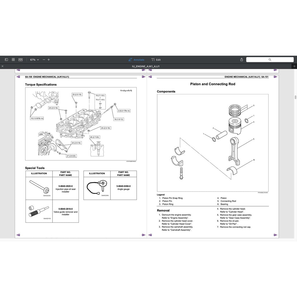 ISUZU ENGINE 4JK1 Workshop Repair Manual- ISUZU D-MAX