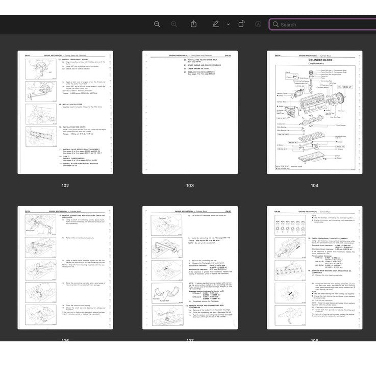 [CLASSIC] TOYOTA "H" SERIES ENGINE 1975-1988 Full Manual Set – REPAIR MANUAL