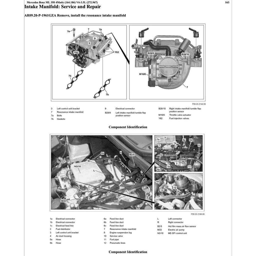 MERCEDES BENZ W164 M272 2005-2011 Full Manual Set – Repair & Maintenance Manual