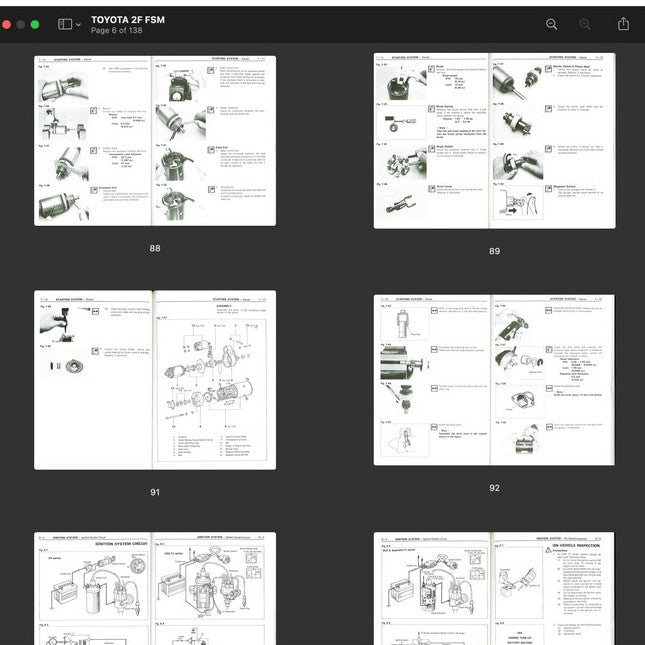 [CLASSIC] TOYOTA "F" SERIES ENGINE 1975-1988 Full Manual Set – REPAIR MANUAL