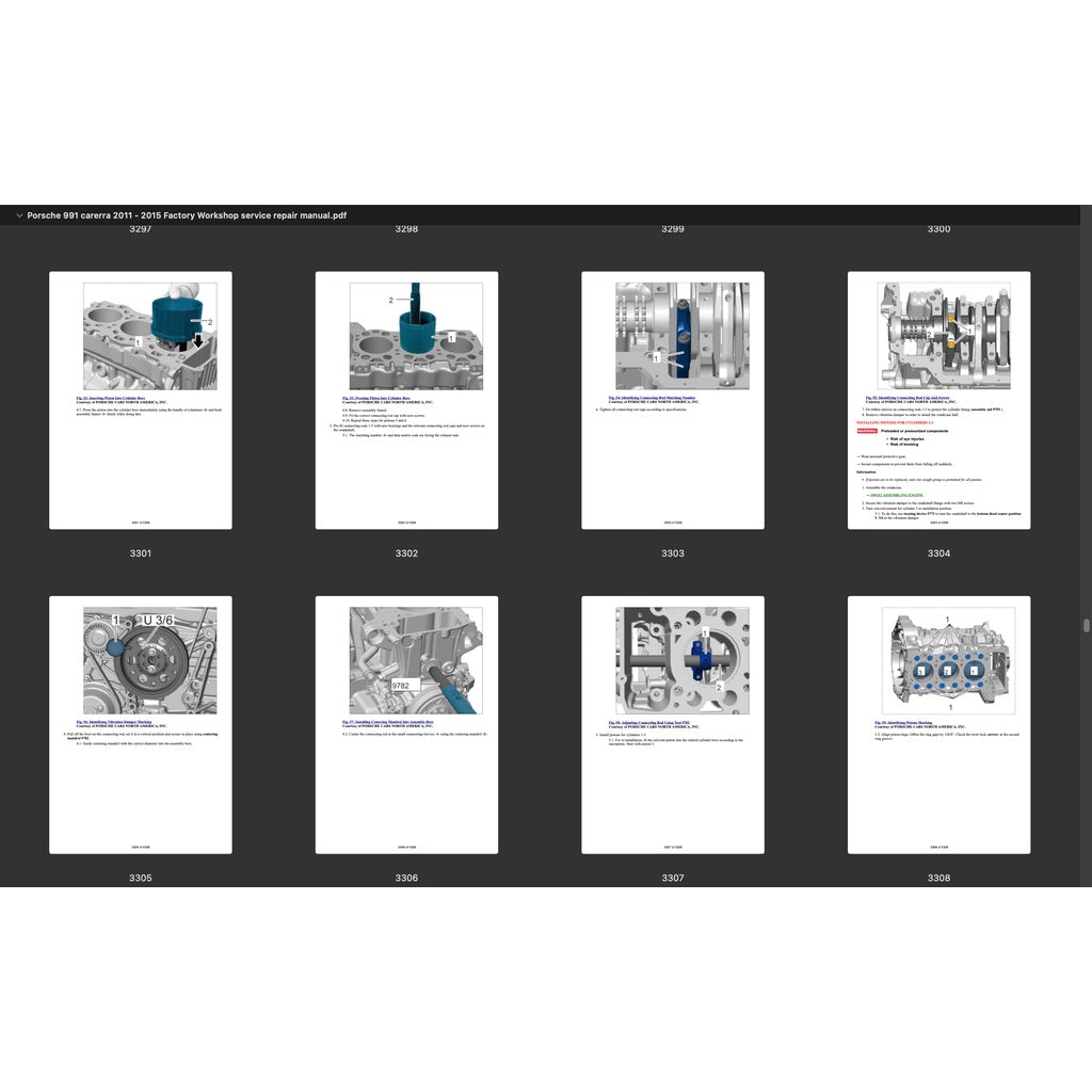 PORSCHE 911 991.1 2011-2016 Full Manual Set – Repair & Maintenance Manual and Spare Parts Catalog