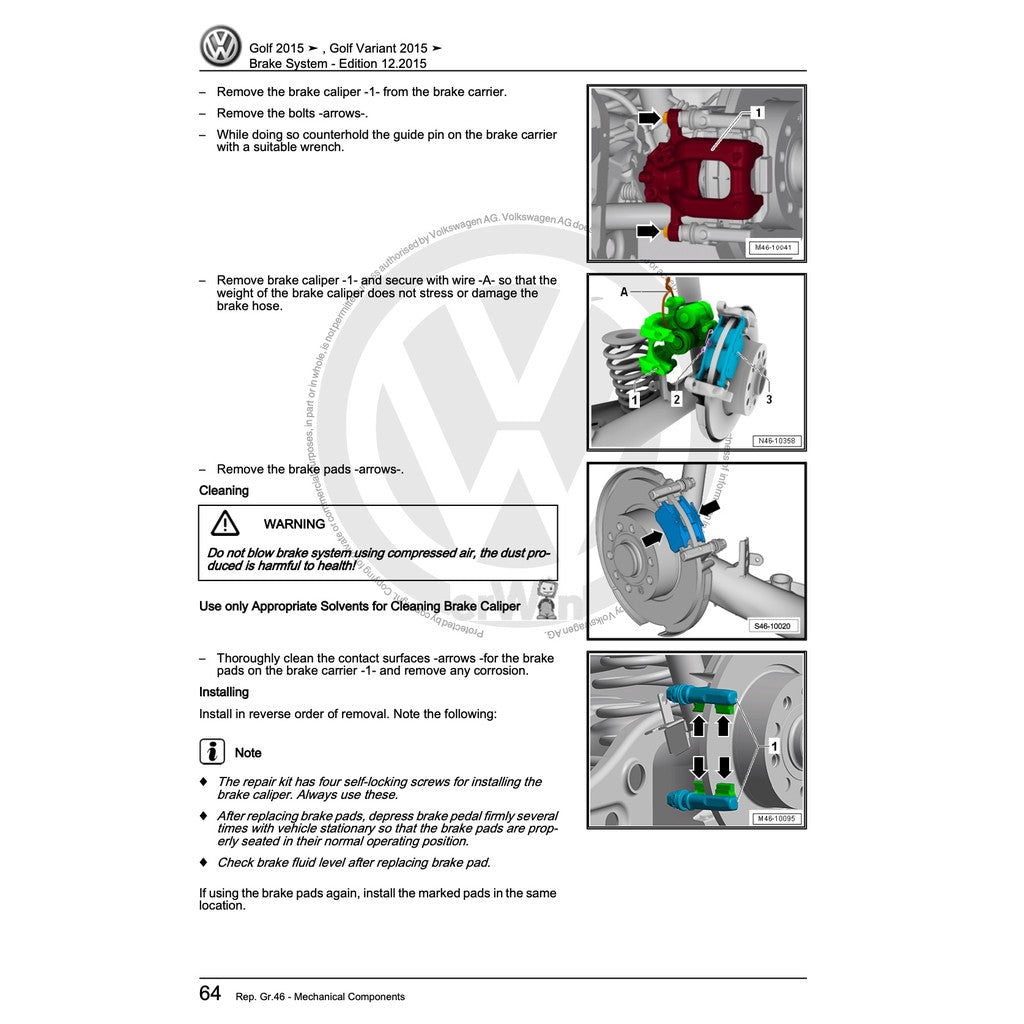 VW GOLF MK7 2013-2020 Full Manual Set – SERVICE REPAIR WORKSHOP MANUAL