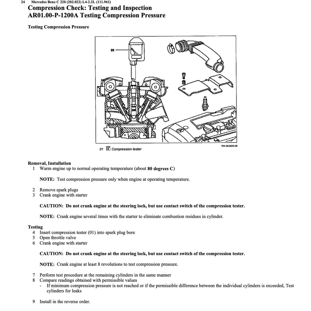 MERCEDES BENZ C-CLASS W202 M111 1993-2000 Full Manual Set – Repair & Maintenance Manual