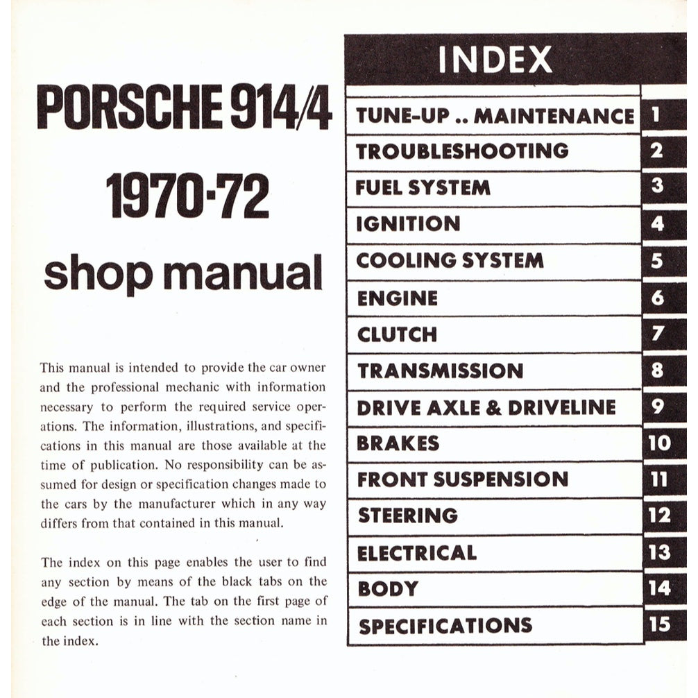 PORSCHE 914/4 1970-1976 Full Manual Set – Repair & Maintenance Manual