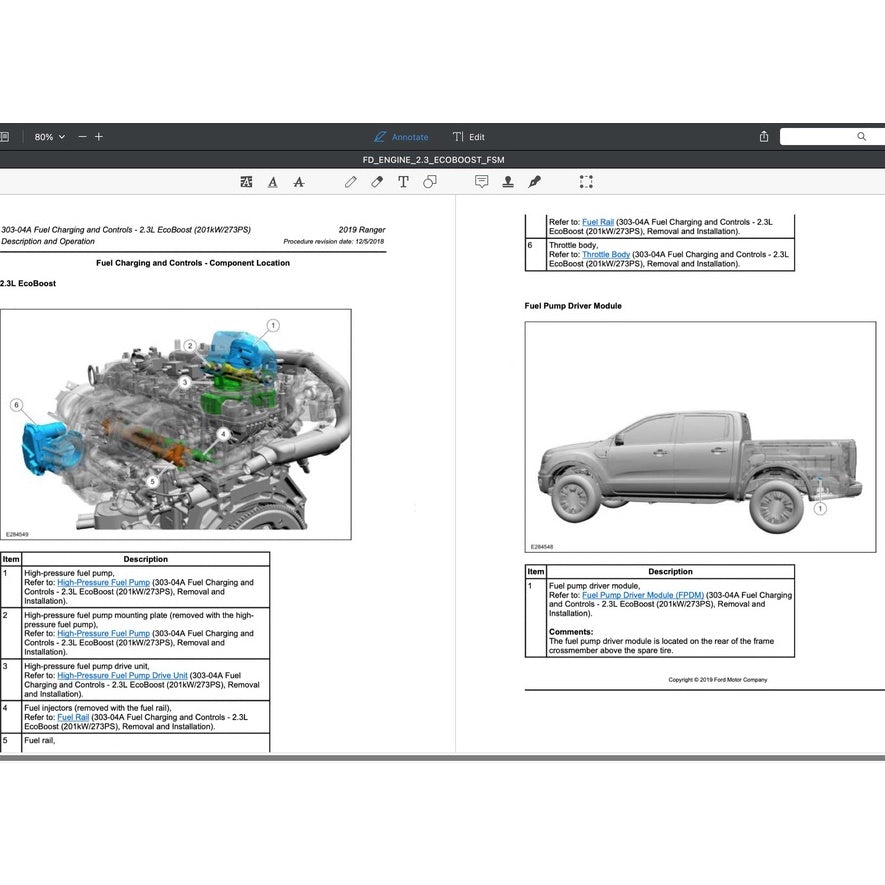 FORD 2.3L ECOBOOST ENGINE Workshop Repair Manual - Ford Ranger/ Ford Mustang/ Ford Focus RS