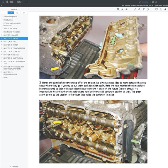 101 PROJECTS PORSCHE 911, 996,997 1998-2008 Full Manual Set – - Motorbooks Workshop Series