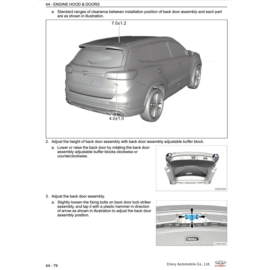 CHERY TIGGO 8 PRO 2020+ Full Manual Set – Repair & Maintenance Manual