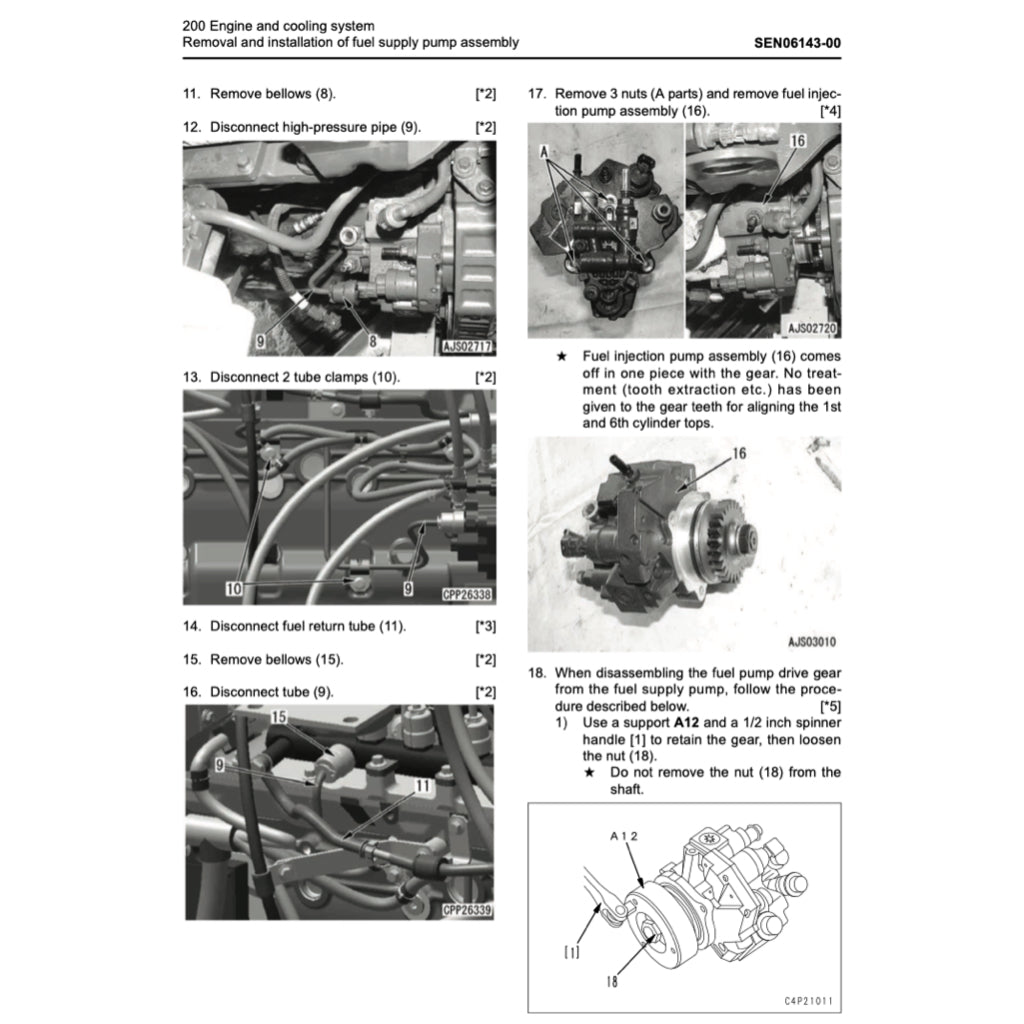 KOMATSU PC200/210/220/25 LC-6 Workshop Repair Manual and Parts Book