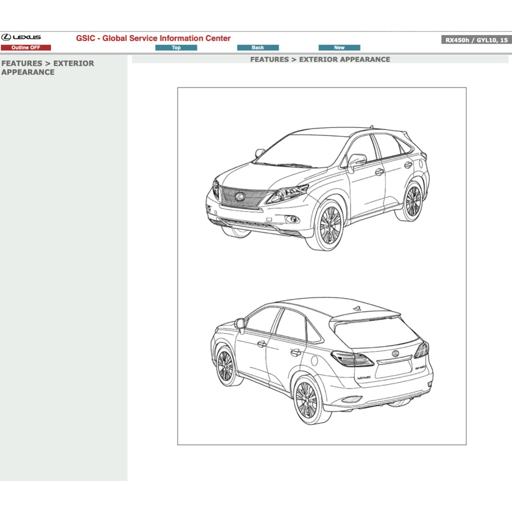 LEXUS RX450h GYL10/15 2009-2015 Full Manual Set – Repair & Maintenance Manual
