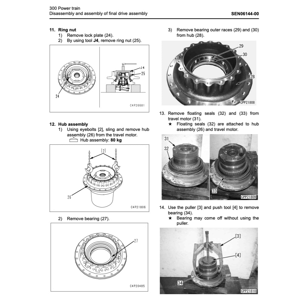 KOMATSU PC200/210/220/25 LC-6 Workshop Repair Manual and Parts Book