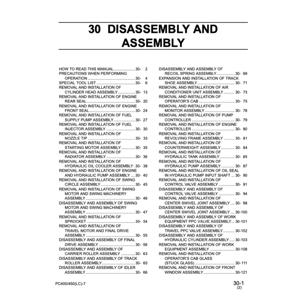 KOMATSU PC400LC / PC450LC EXCAVATOR Workshop Repair Manual