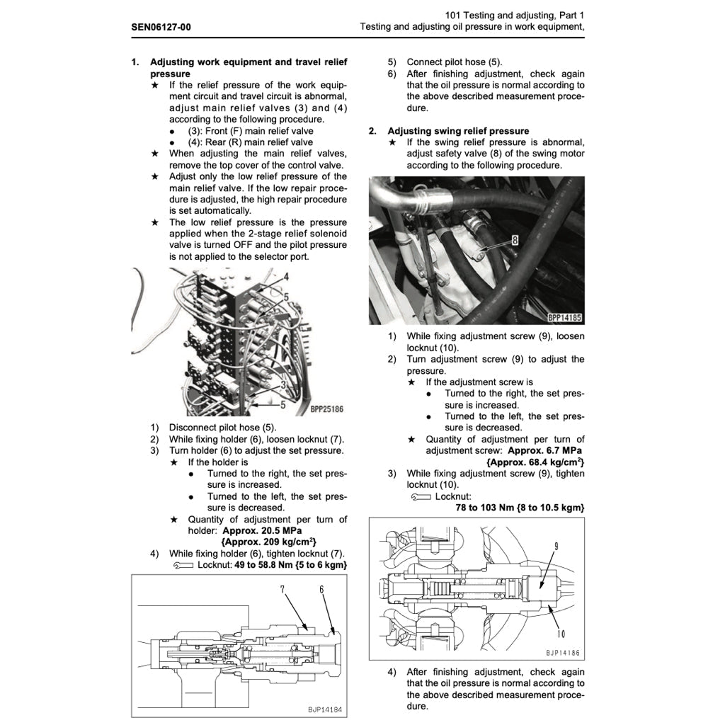 KOMATSU PC200/210/220/25 LC-6 Workshop Repair Manual and Parts Book