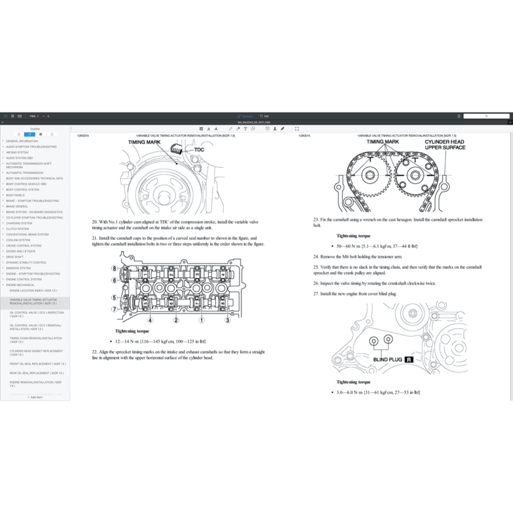 MAZDA 2 DE/DH 2007-2014 Full Manual Set – Repair & Maintenance Manual