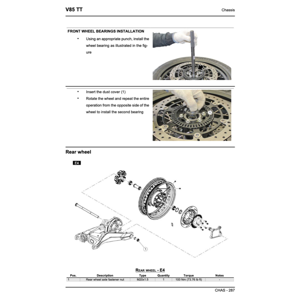 MOTO GUZZI V85TT 850 2019+ Full Manual Set – Repair & Maintenance Manual and Spare Parts Catalog and User Handbook