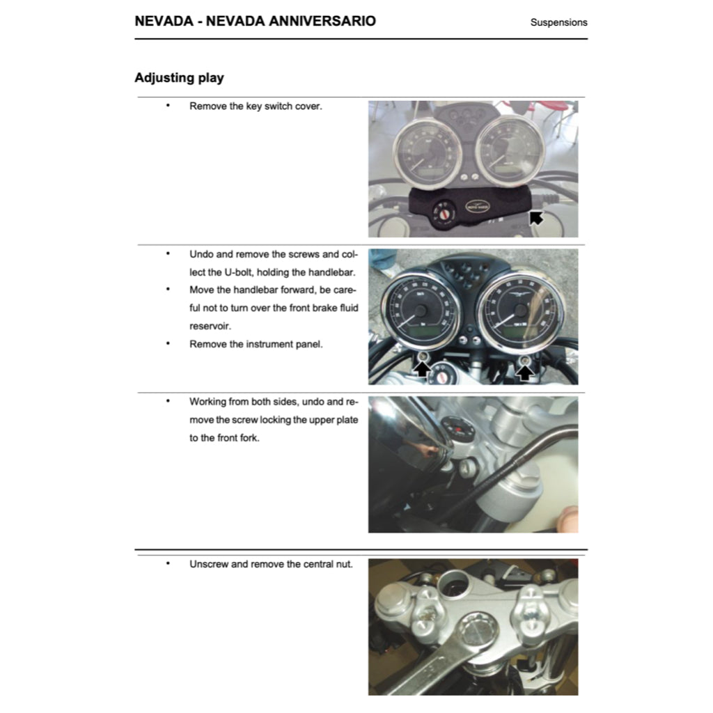 MOTO GUZZI NEVADA / ANNIVERSARIO 750 2012+ Full Manual Set – Repair & Maintenance Manual and Spare Parts Catalog and User Handbook