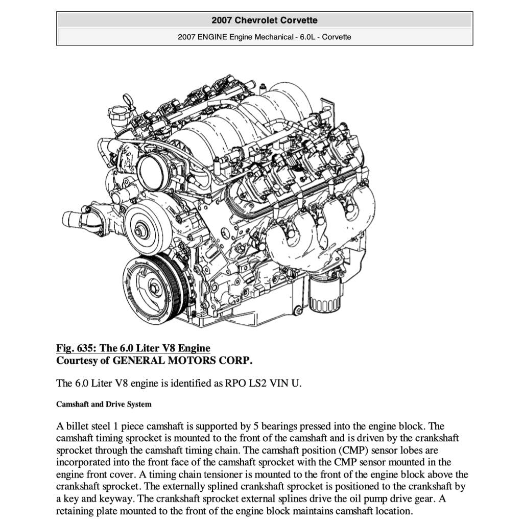 CHEVROLET CORVETTE C6 / Z06 2005-2013 Full Manual Set – Repair & Maintenance Manual