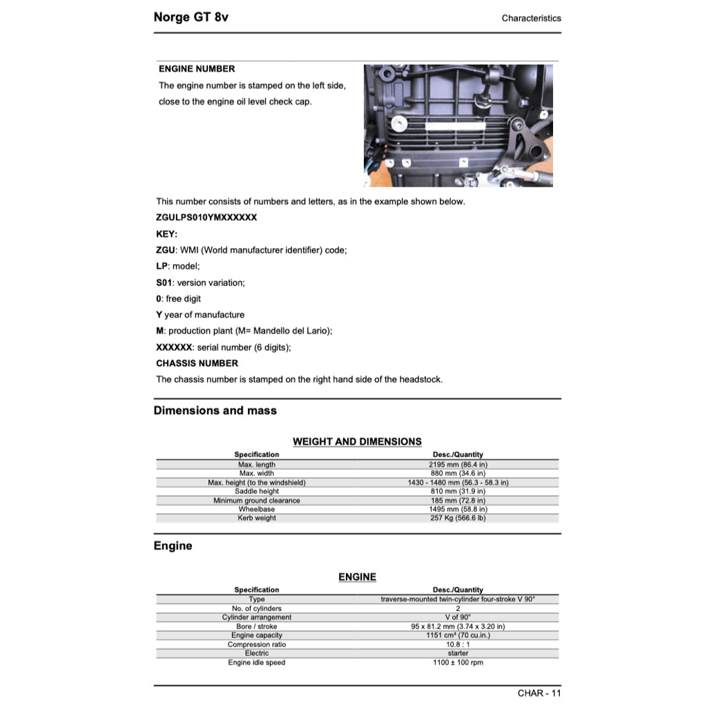 MOTO GUZZI NORGE GT 8V 2010-2013 Full Manual Set – Repair & Maintenance Manual and Spare Parts Catalog and User Handbook