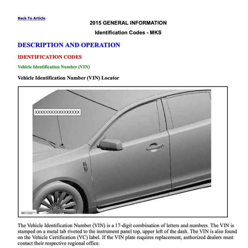 LINCOLN MKS 2008-2016 Full Manual Set – Repair & Maintenance Manual