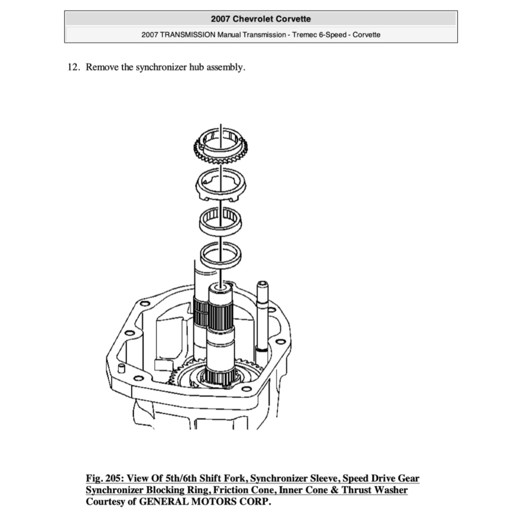 CHEVROLET CORVETTE C6 / Z06 2005-2013 Full Manual Set – Repair & Maintenance Manual