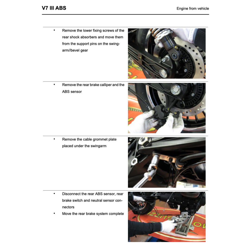 MOTO GUZZI V7 III E4 2017-2021 Full Manual Set – Repair & Maintenance Manual and Spare Parts Catalog and User Handbook