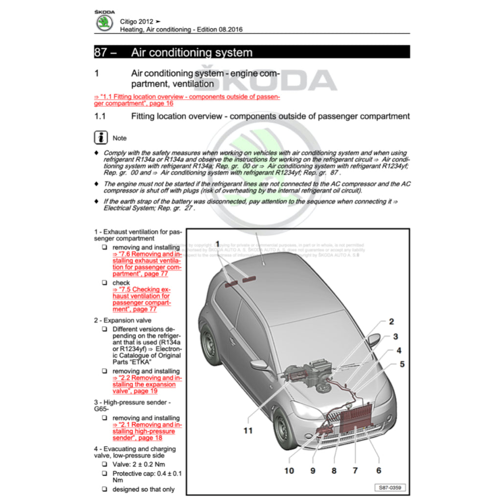 SKODA CITIGO 2011-2020 Full Manual Set – Repair & Maintenance Manual