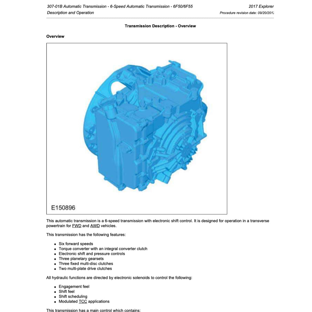 FORD EXPLORER U502 2011-2019 Full Manual Set – Repair & Maintenance Manual