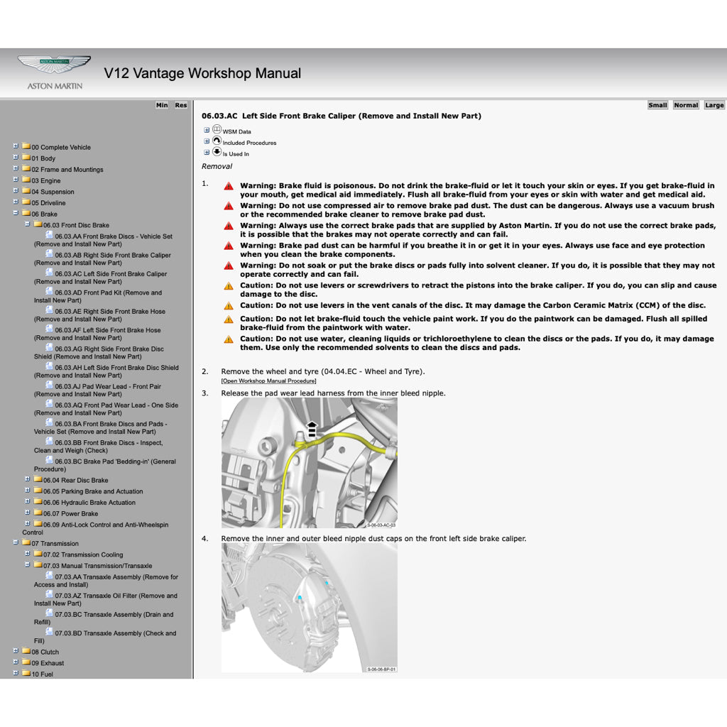 ASTON MARTIN V12 VANTAGE 2009-2018 Full Manual Set – Repair & Maintenance Manual