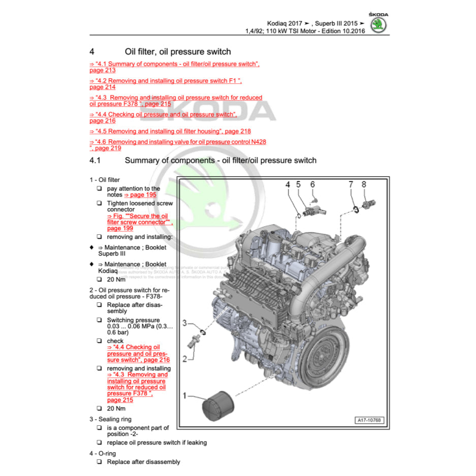 SKODA KODIAQ NS7 2017+ Full Manual Set – Repair & Maintenance Manual
