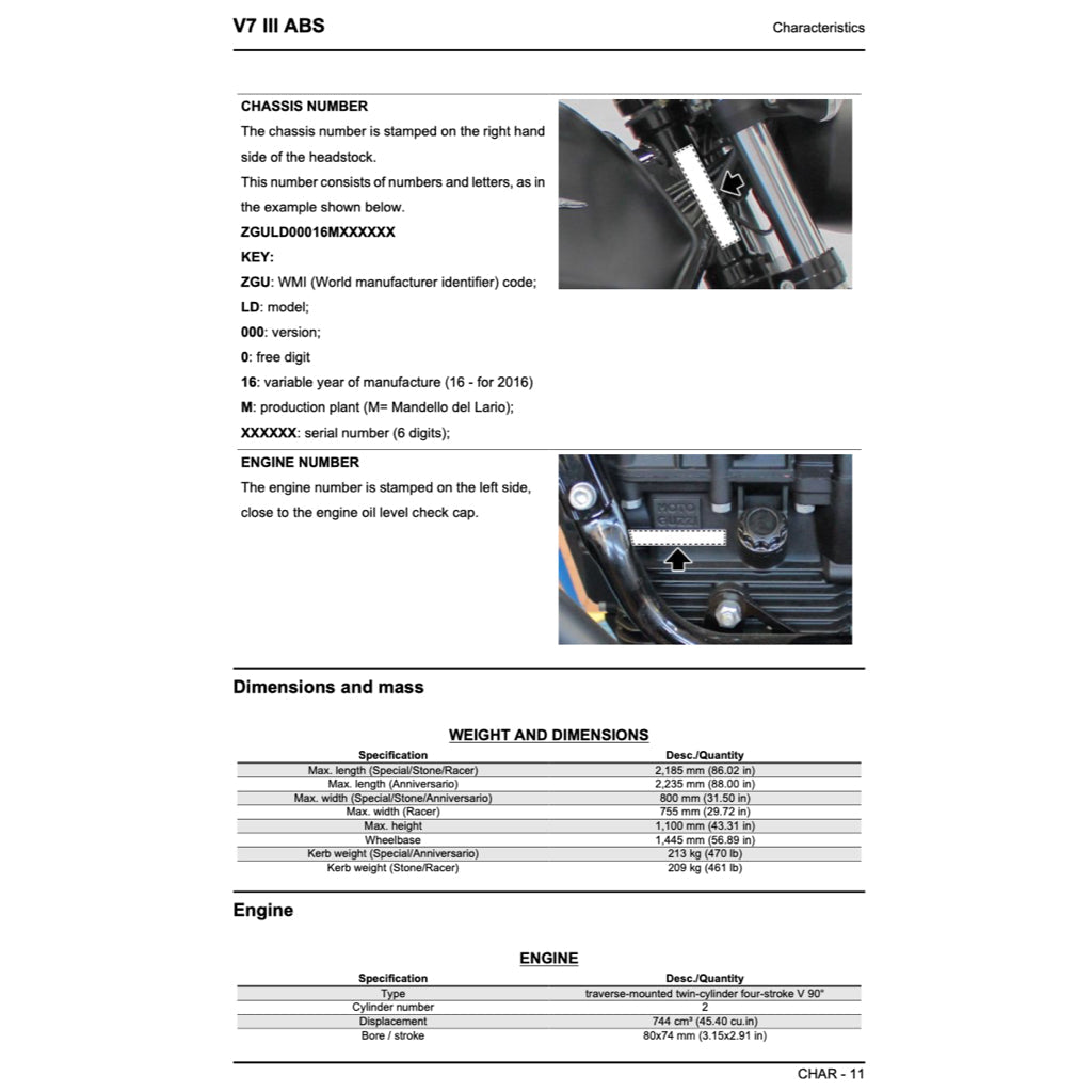 MOTO GUZZI V7 III E4 2017-2021 Full Manual Set – Repair & Maintenance Manual and Spare Parts Catalog and User Handbook