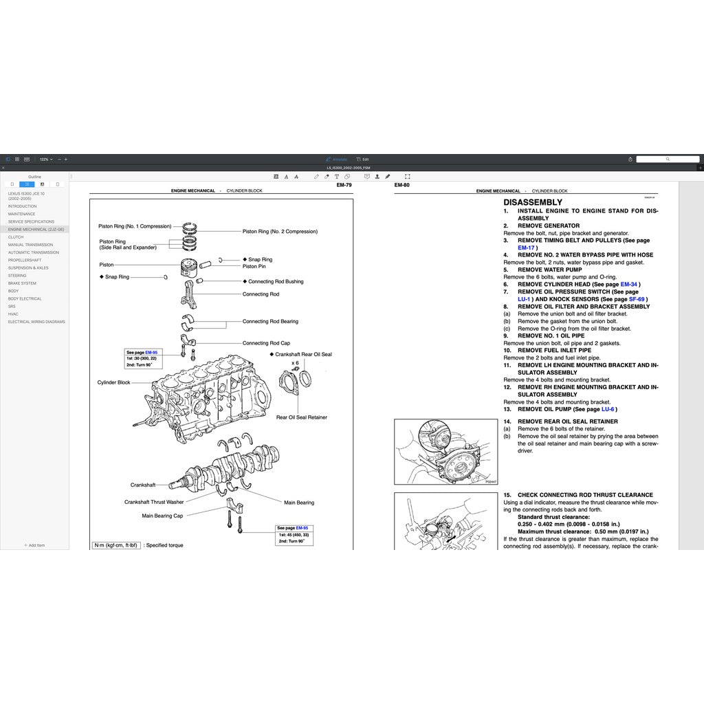 LEXUS IS300 2002-2005 Full Manual Set – Repair & Maintenance Manual